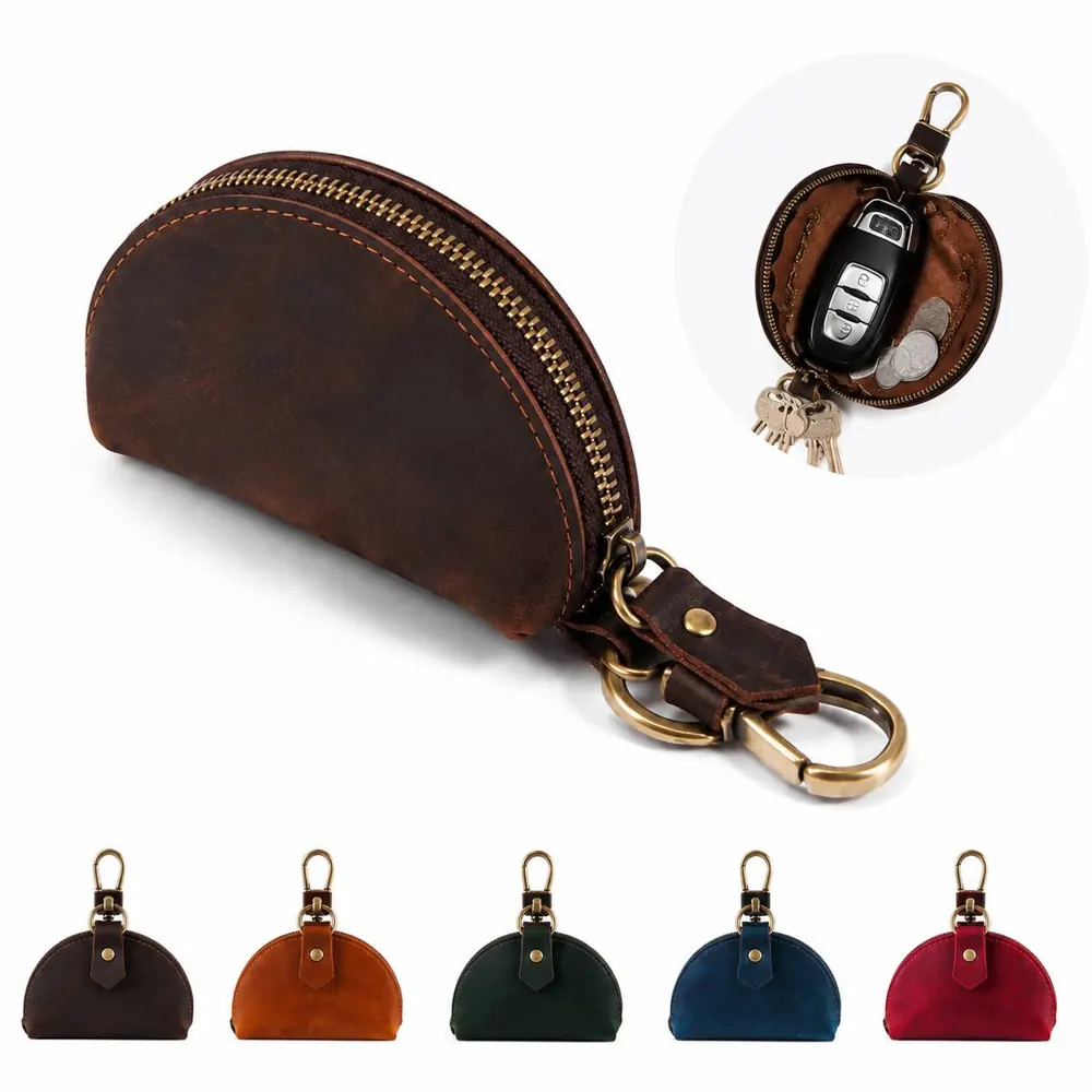 PU Zipper Car Key Bag with Keychain Holder 2