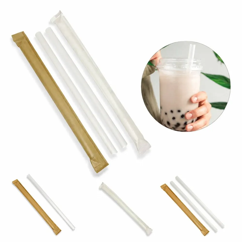 Compostable Biodegradable Straws Individually Wrapped 2