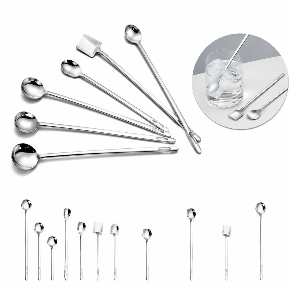 Long Handle Stainless Steel Spoon for Deep Pot Stirring 2