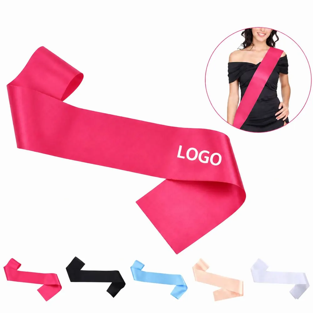 Custom Satin Sash for Women Party Decor, Personalized Text