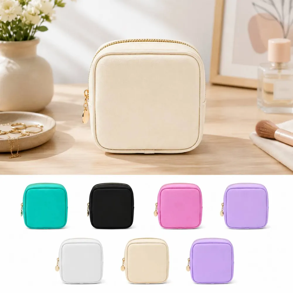 Waterproof Nylon Cosmetic Bag with Gold Zipper 2