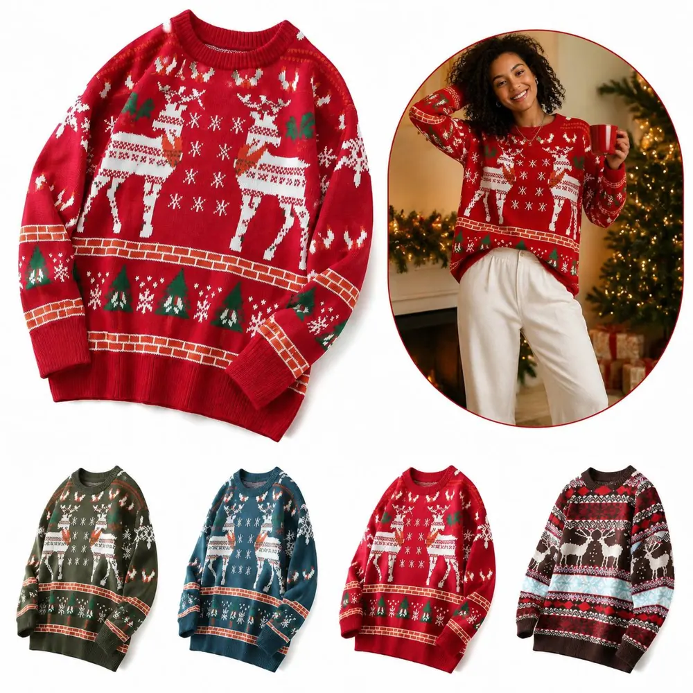 Custom Vintage Acrylic Sweaters for Women with Fair Isle 2