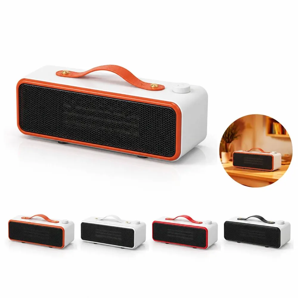 Compact Quiet PTC Desktop Heater with Thermostat and Timer 2
