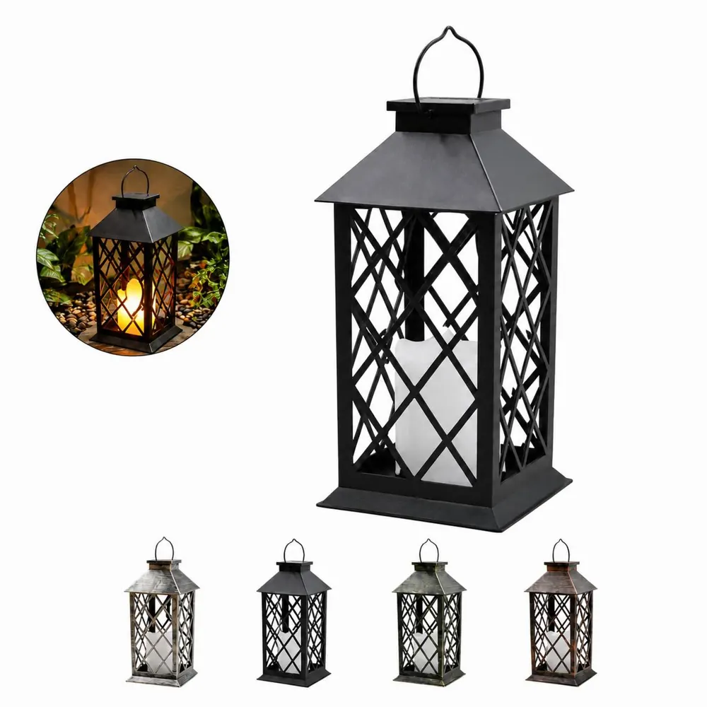 LED Candle Lantern with Vintage Metal Design for Indoor 2