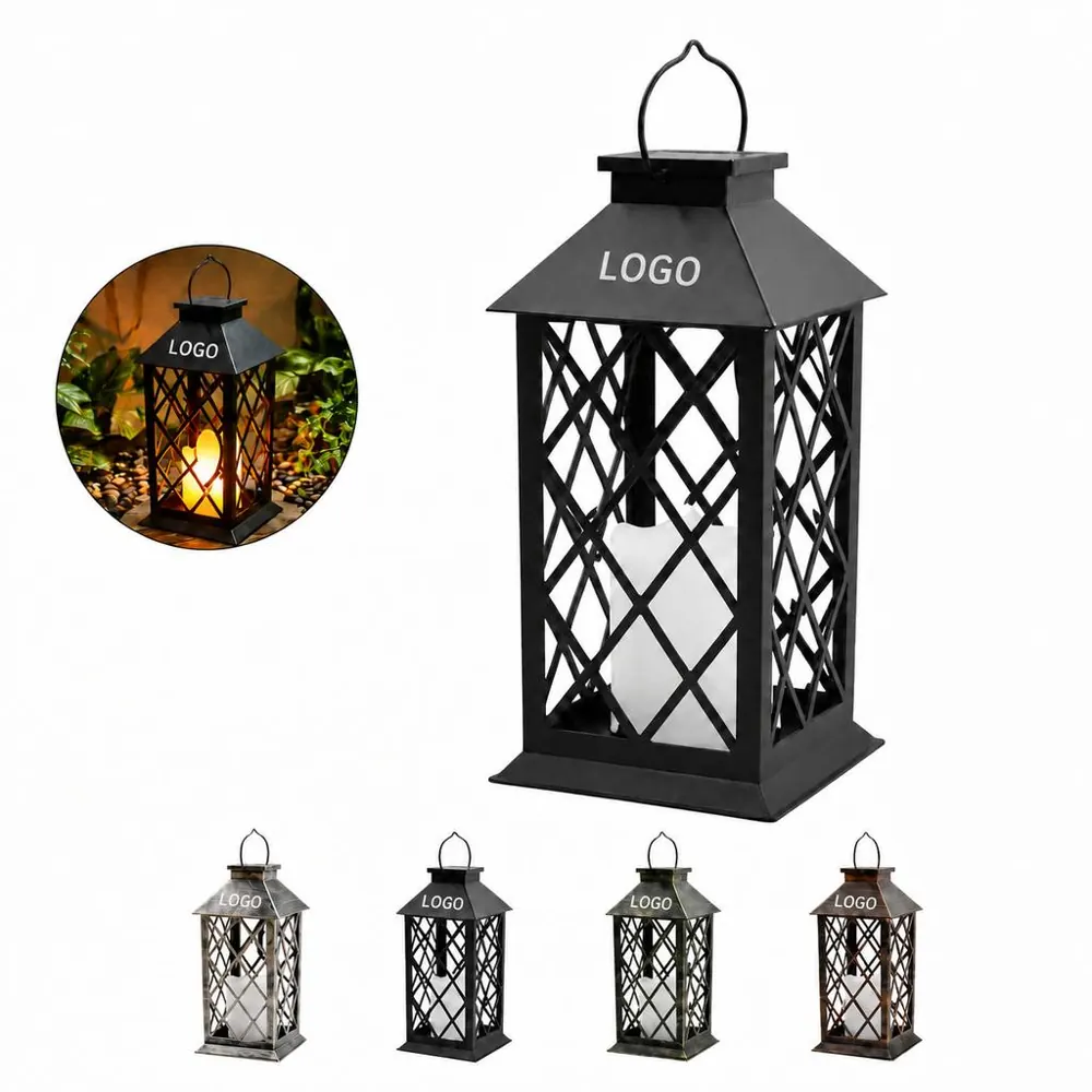 LED Candle Lantern with Vintage Metal Design for Indoor