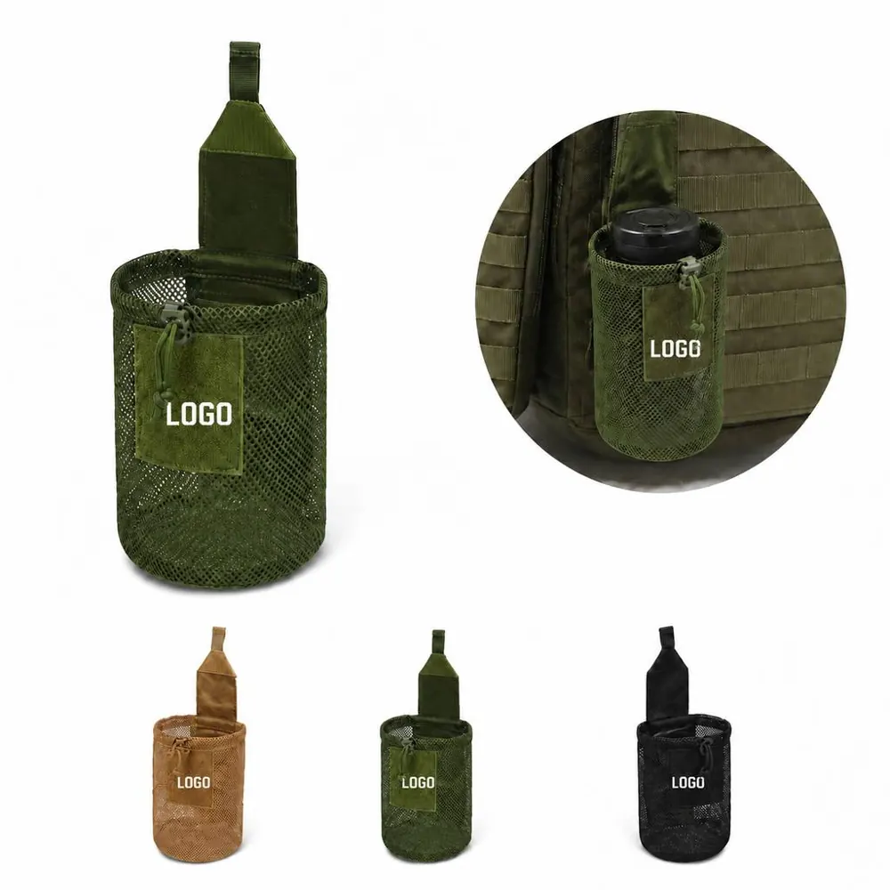 Mesh Water Bottle Carrier Bag with Drawstring