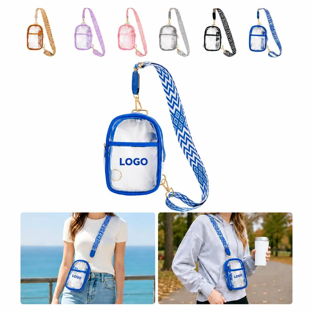 Transparent PVC Crossbody Sling Bag for Hands-Free Carry
