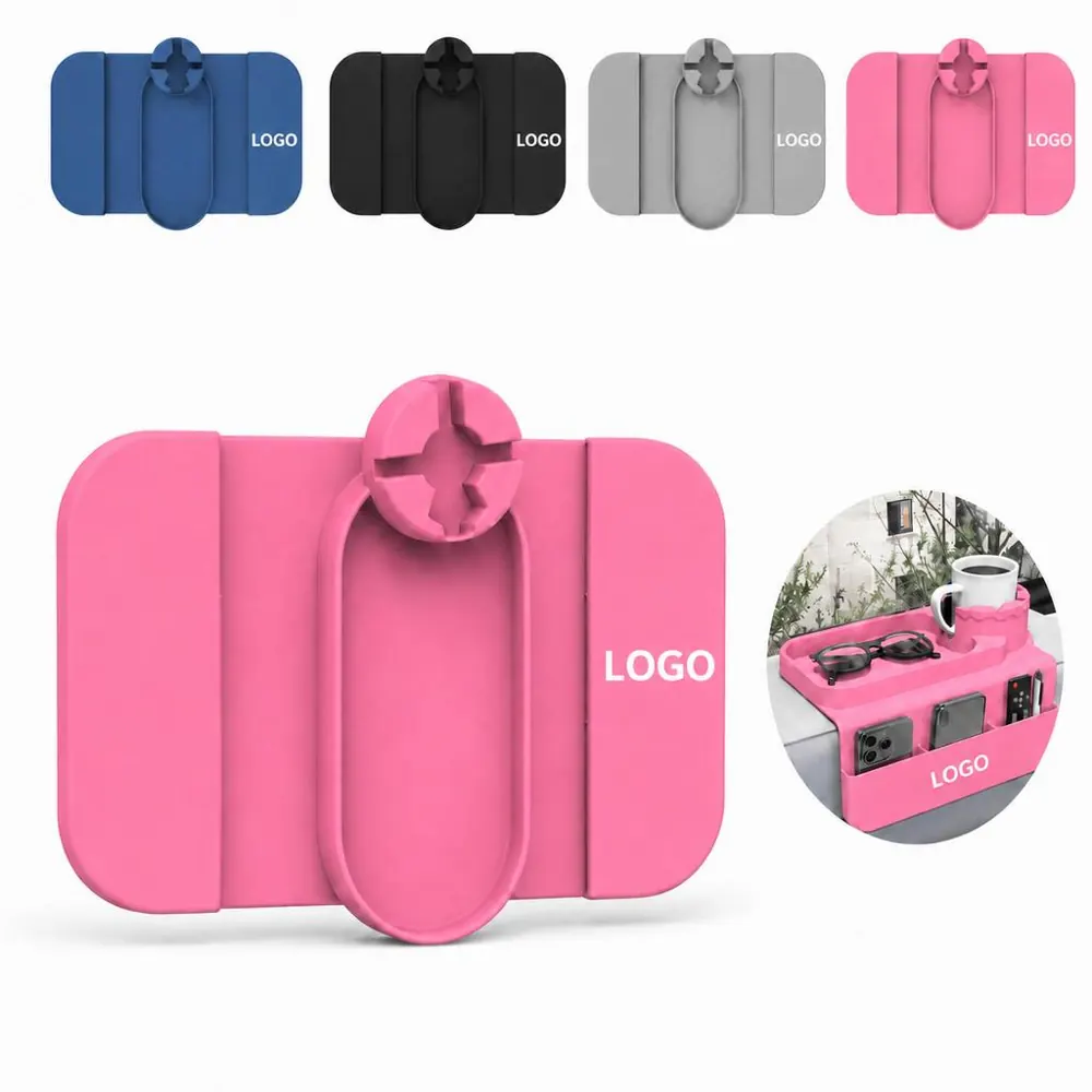 Silicone Sofa Armrest Tray with Non-Slip Surface