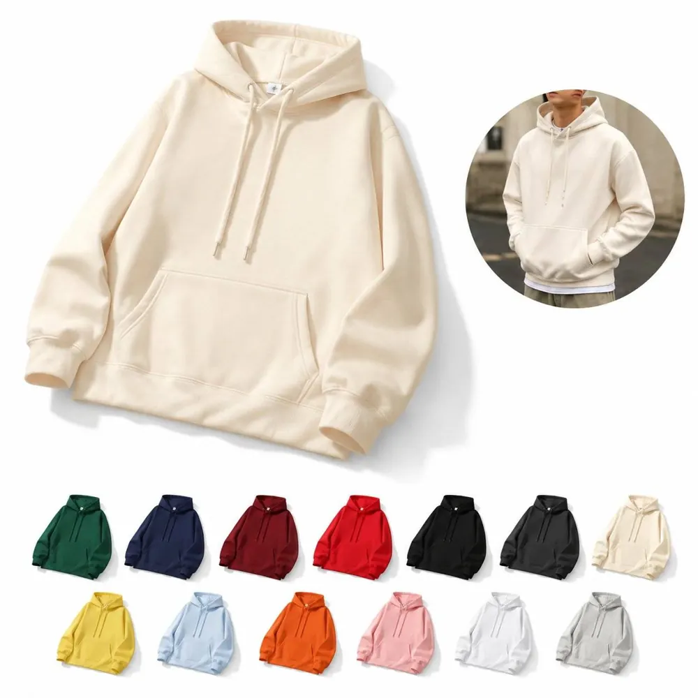 Antibacterial Hoodie with Front Pocket and Drawstring 2