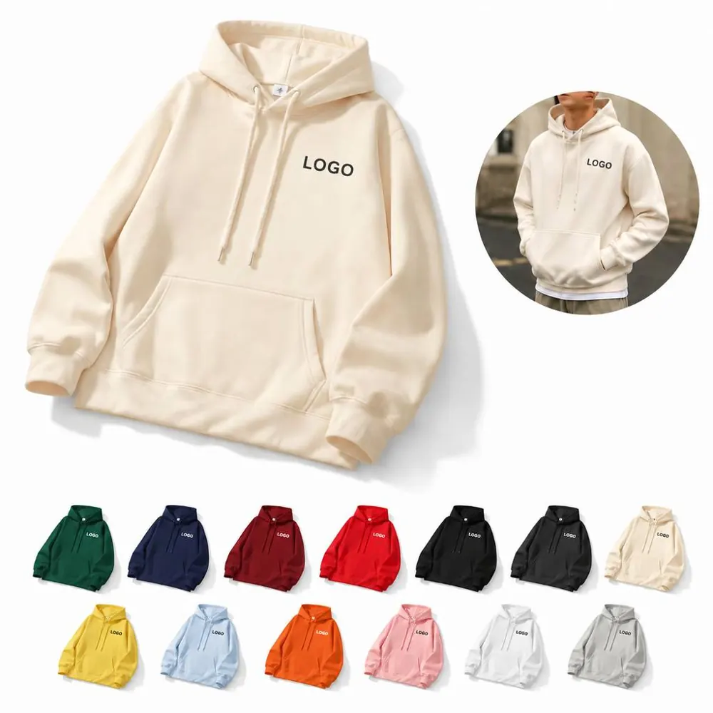 Antibacterial Hoodie with Front Pocket and Drawstring