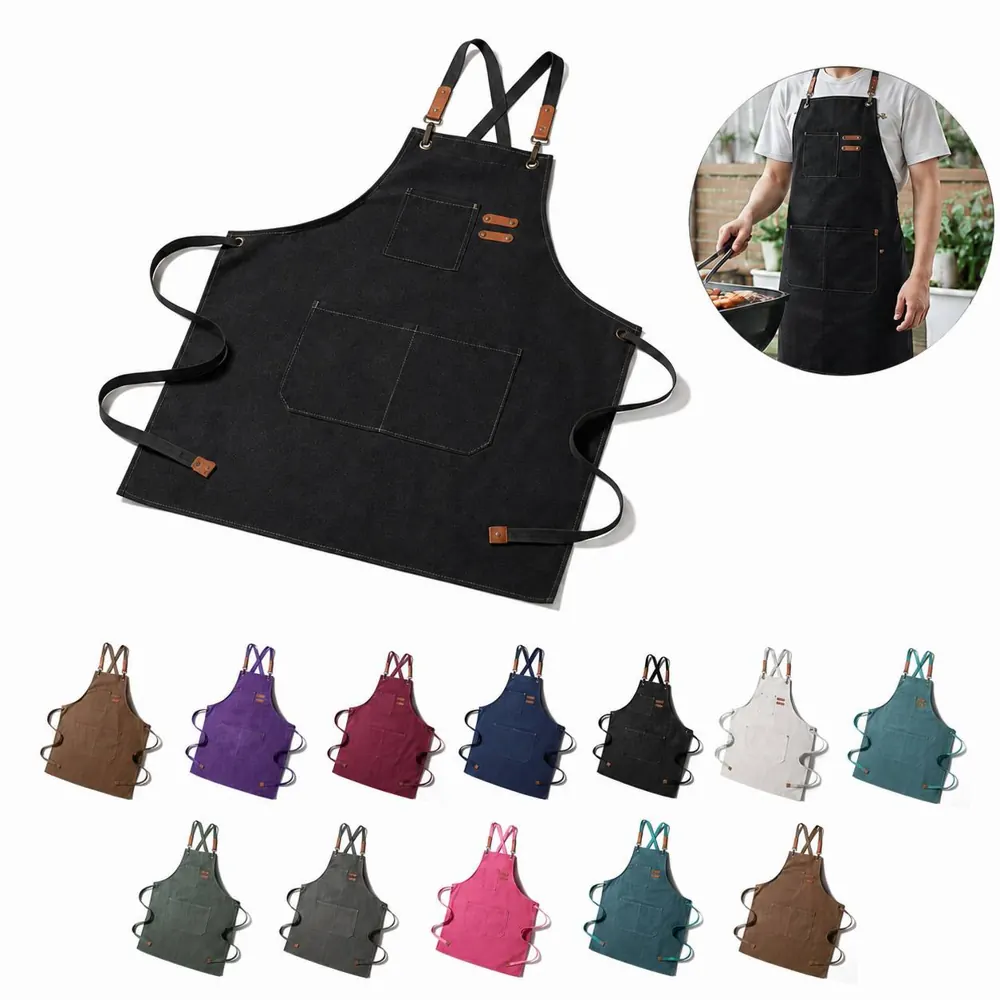 Heavy-Duty Canvas Work Apron with Pockets 2