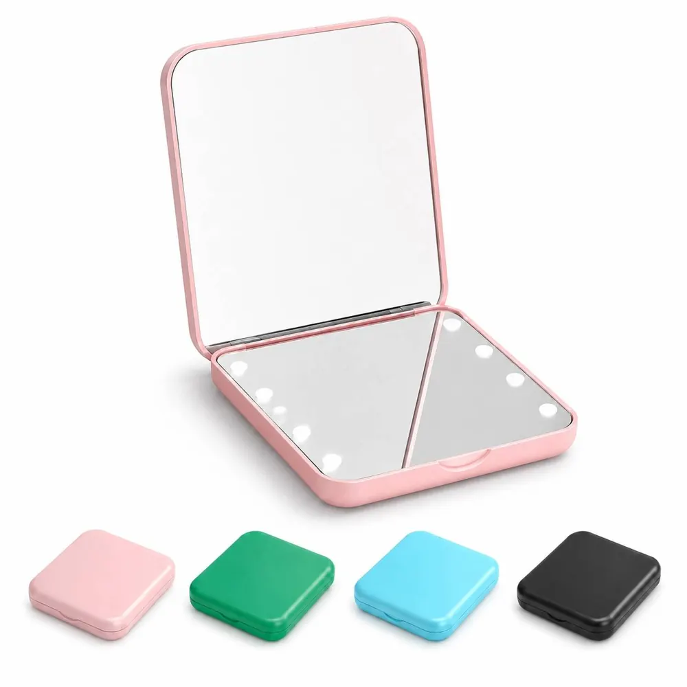 LED Double-Sided Magnifying Makeup Mirror with Adjustable 2