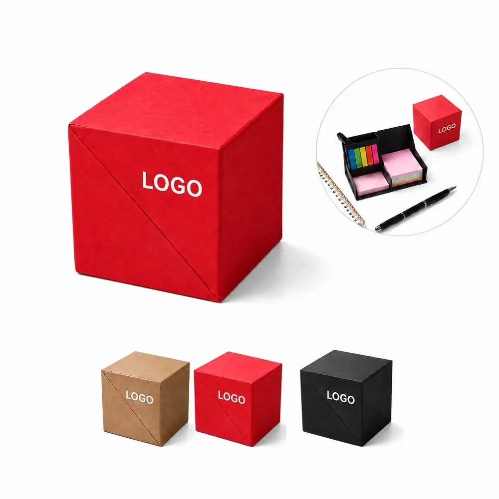 Foldable Sticky Note Organizer Box with Multiple