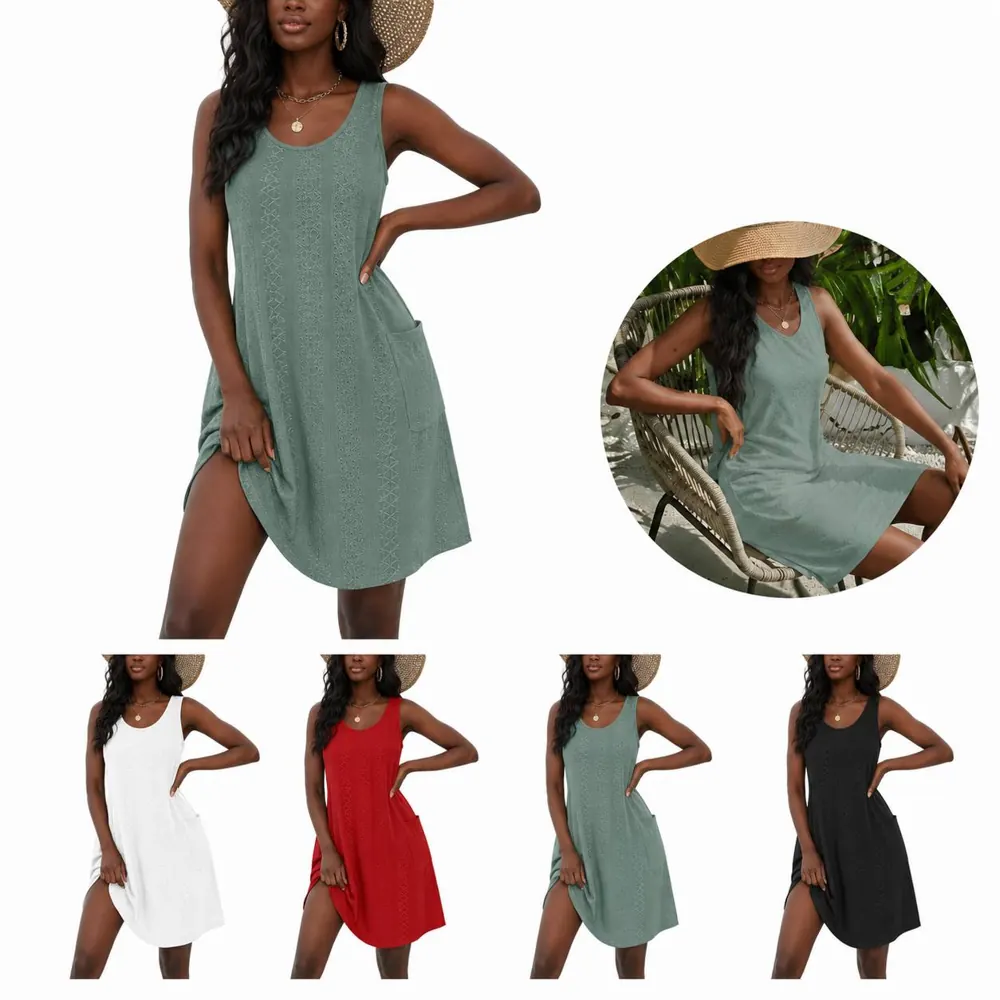 Sleeveless Loose Summer Dress for Women Casual Beach Wear 2