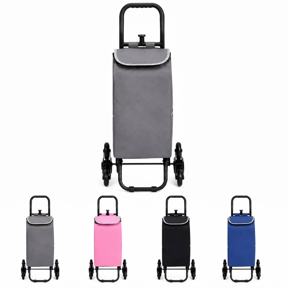 Foldable Grocery Cart with Ergonomic Handle and Rolling 2
