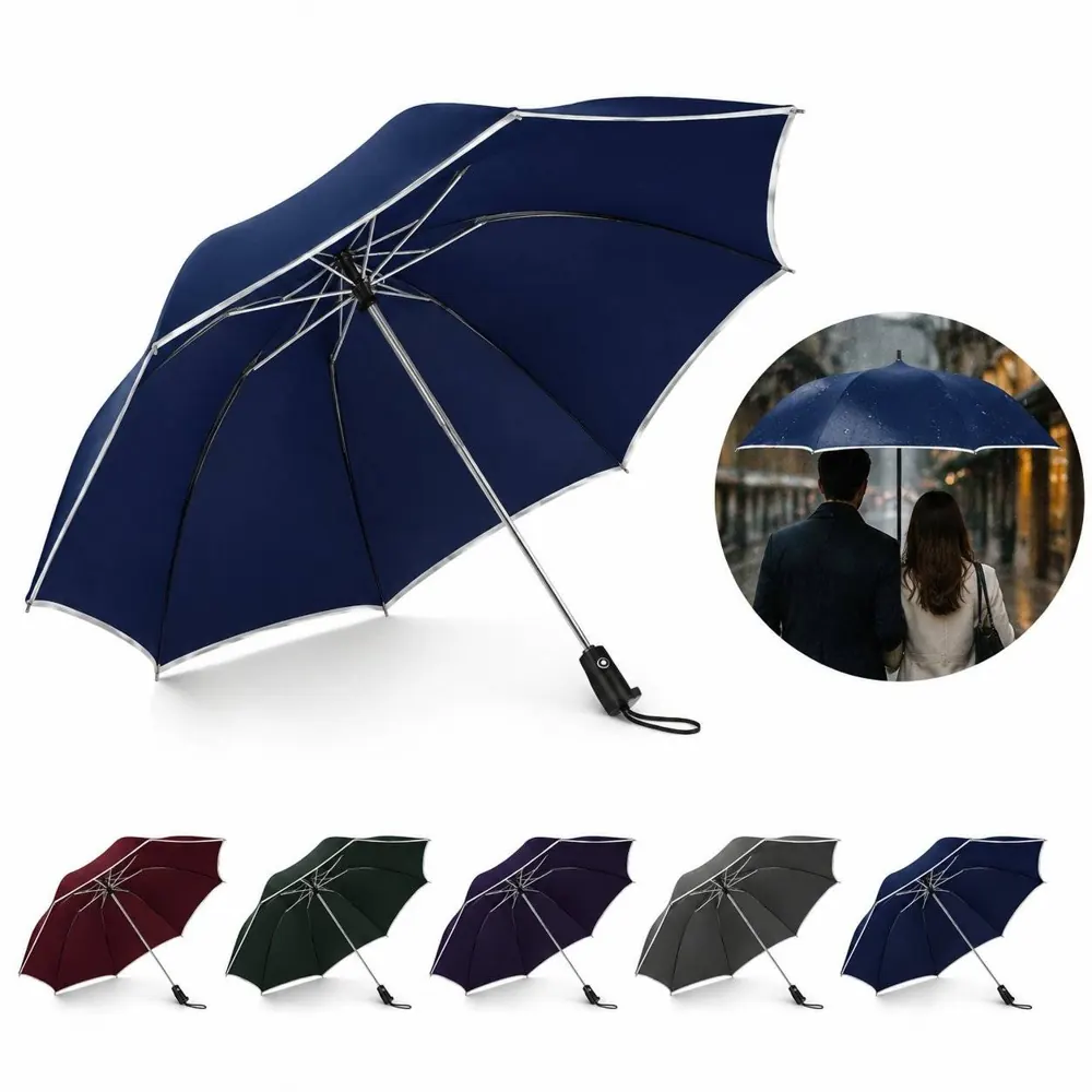 Inverted Foldable Umbrella with Reflective Canopy 2