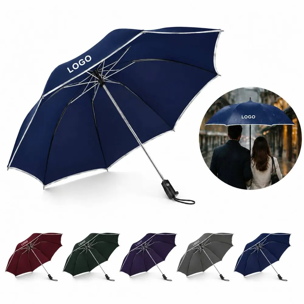 Inverted Foldable Umbrella with Reflective Canopy