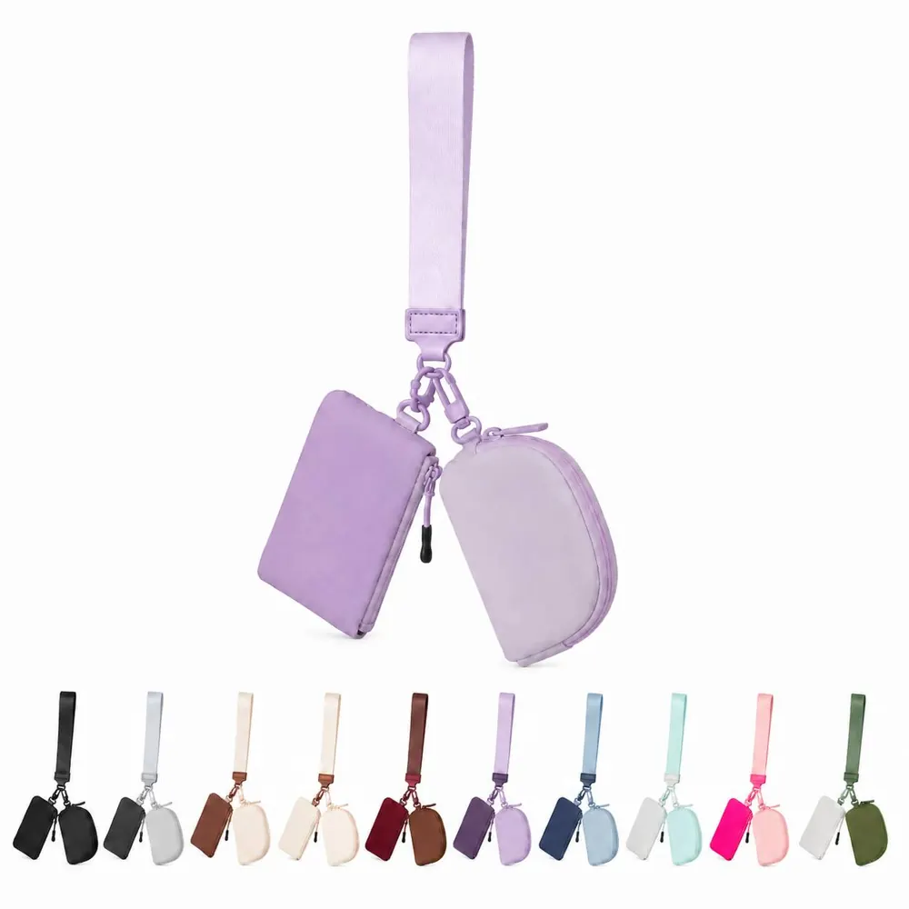 Compact Waterproof Nylon Coin Purse with Wrist Strap 2