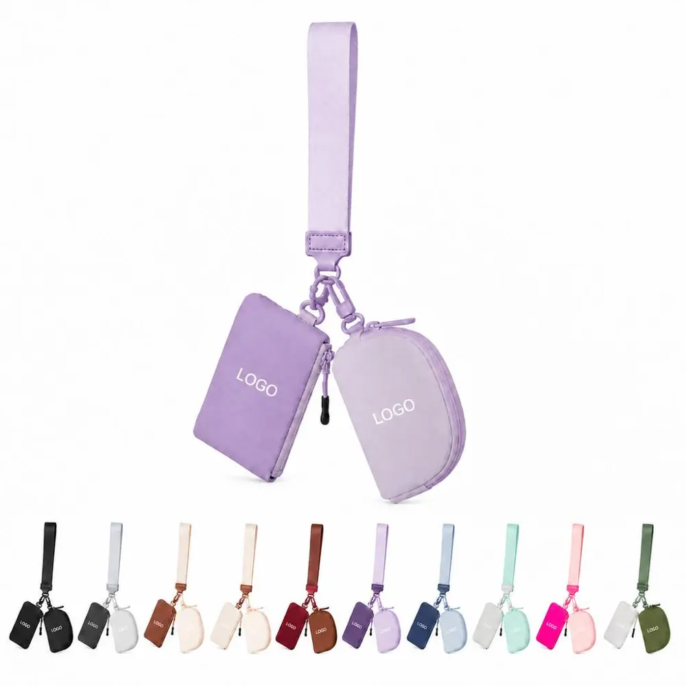 Compact Waterproof Nylon Coin Purse with Wrist Strap