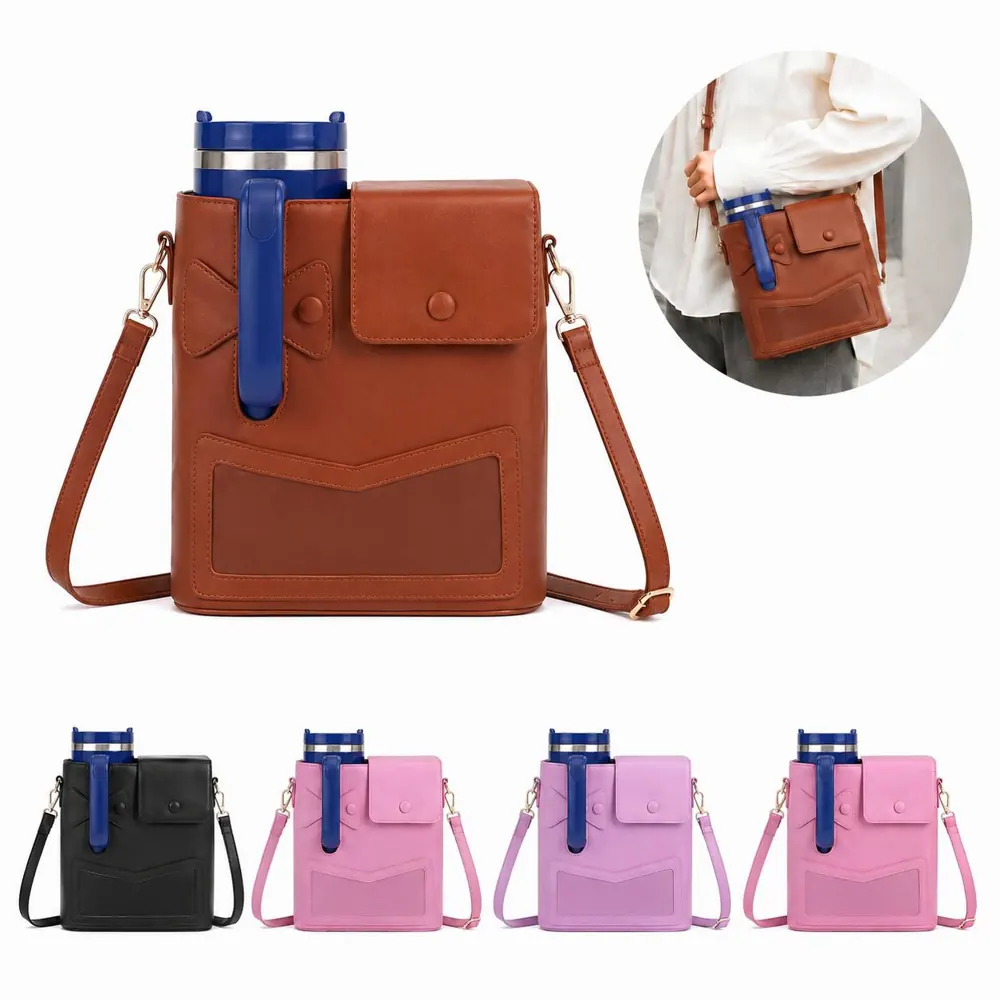 Women's Bowknot Cup Purse with Secure Closure 2