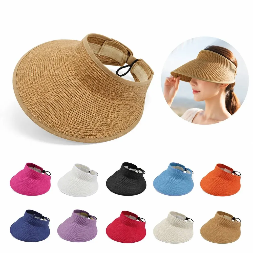 Foldable Wide Brim Straw Visor for Sun Protection 2