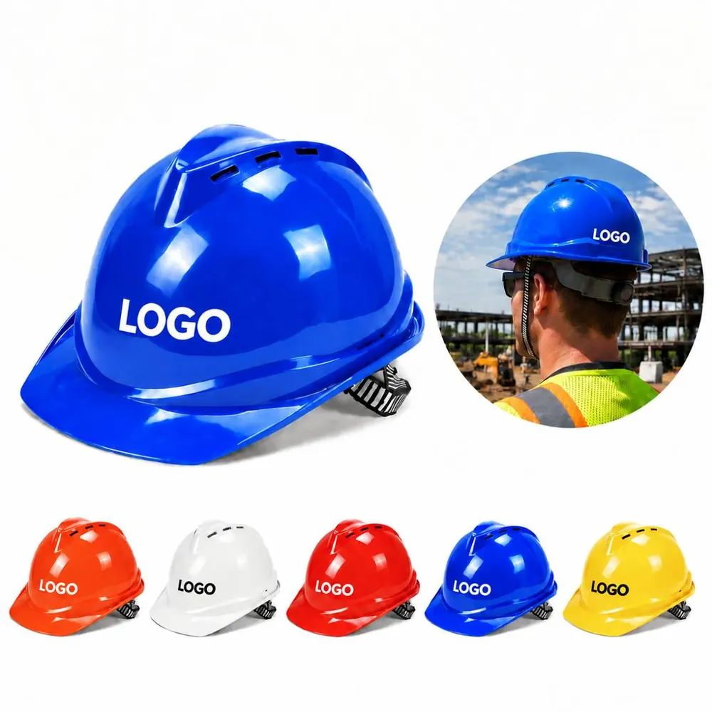 Vented V-Shape Safety Helmet for Industrial Work