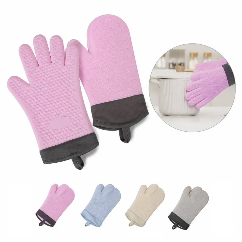 Heat-Resistant Non-Slip Silicone Kitchen Mitt for Cooking 2