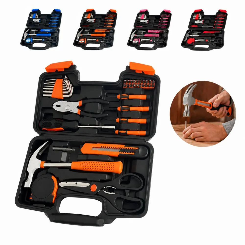 39-Piece Household Hand Tool Set with Screwdrivers Pliers 2