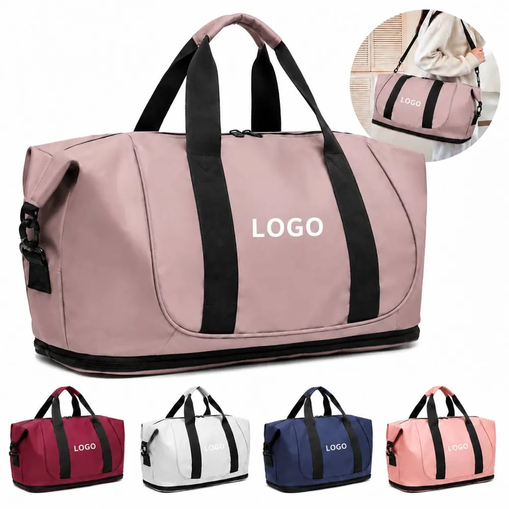 Foldable Water-Resistant Travel Duffel Bag with Pockets