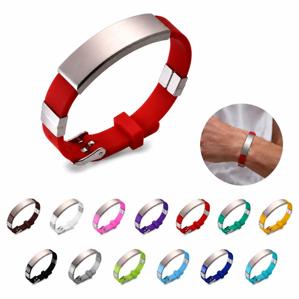 Adjustable Stainless Steel Silicone Bracelet 2