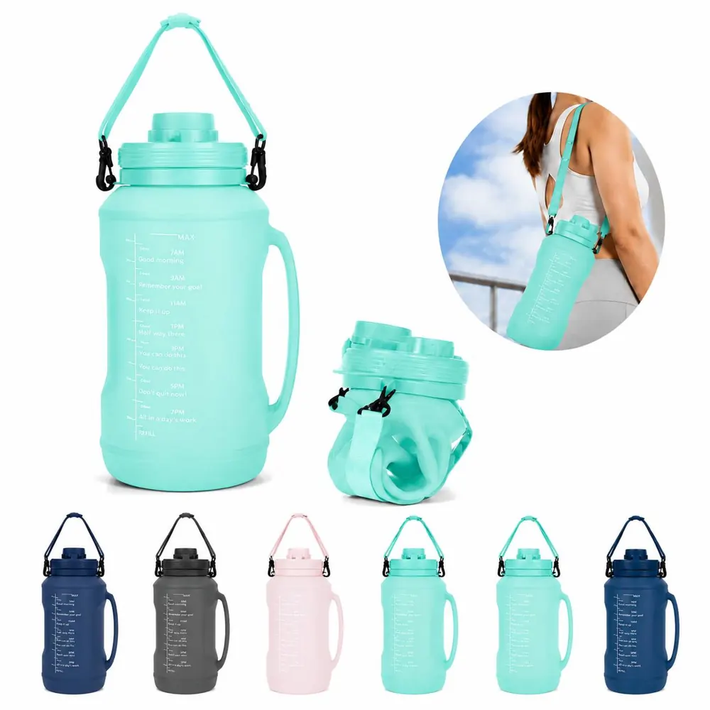 68oz Foldable Silicone Water Bottle for Travel and Outdoor 2