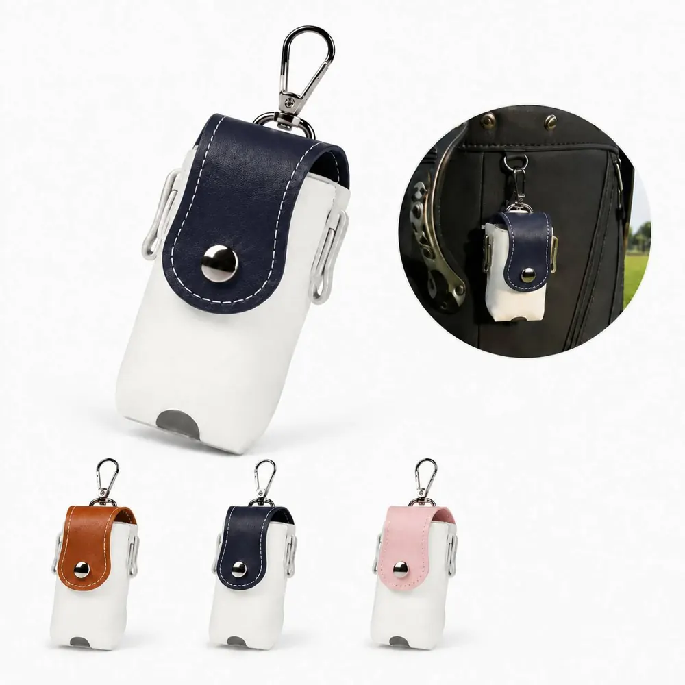 Compact Golf Ball Holder with Zipper and Belt Clip 2