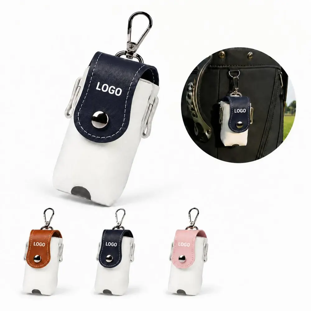 Compact Golf Ball Holder with Zipper and Belt Clip
