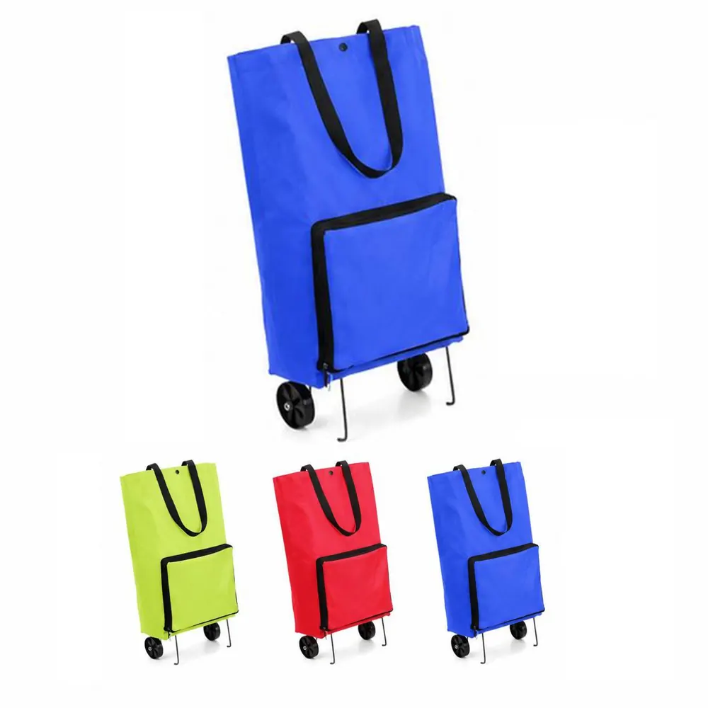 Rolling Foldable Tote Bag for Groceries and Travel 2