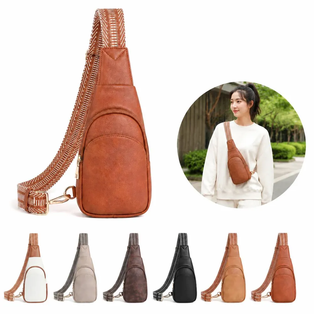 Waterproof Vegan Leather Crossbody Sling Bag 2