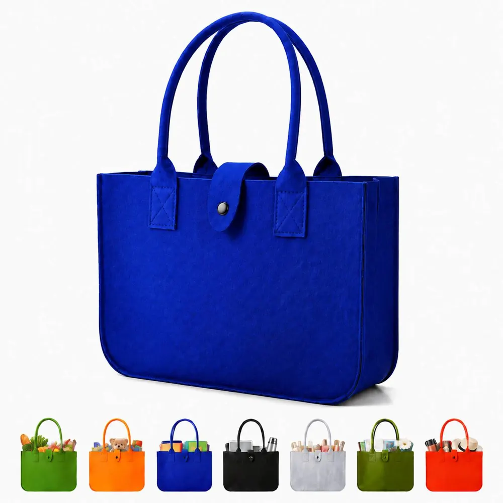 Soft Felt Zippered Tote Bag for Daily Use 2