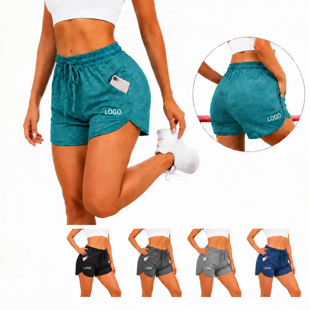 Women's Athletic Running Shorts with Dolphin Hem