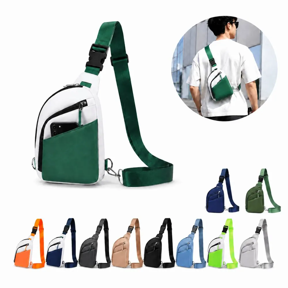 Water-Resistant Crossbody Chest Pack with Multiple 2