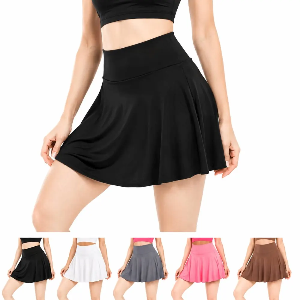 Flared High Waist Mini Skirt with Stretch Waistband 2