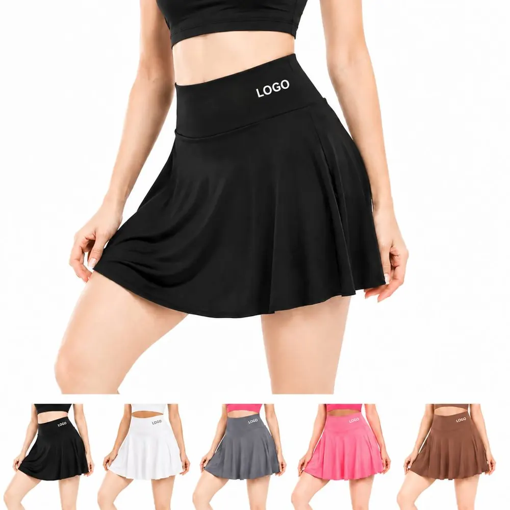 Flared High Waist Mini Skirt with Stretch Waistband