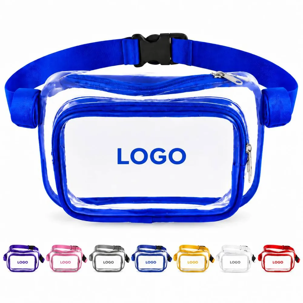 Transparent PVC Crossbody Bag with Zipper