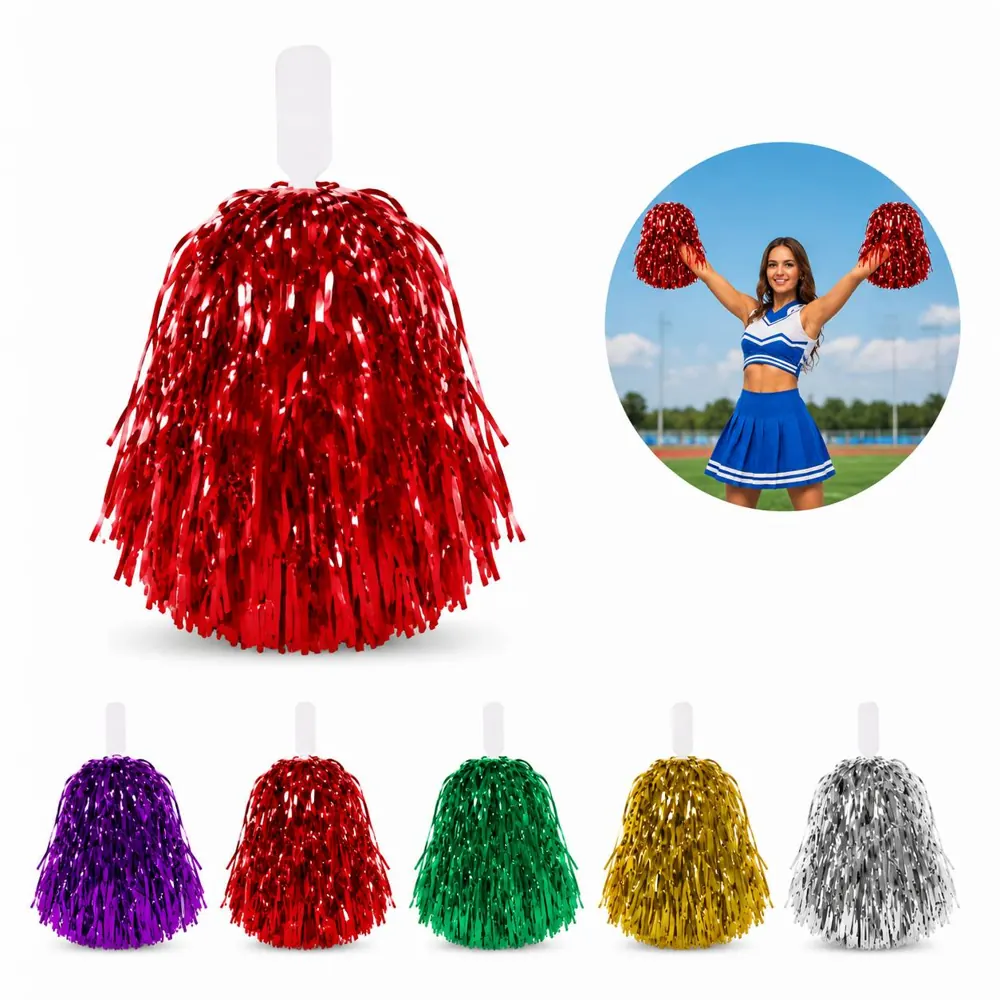 Metallic Cheerleading Pom Poms for Sports and Dance 2