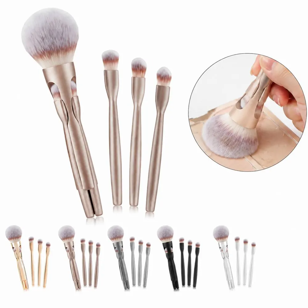 Soft Synthetic Bristle Cosmetic Brush Kit with Portable Case 2