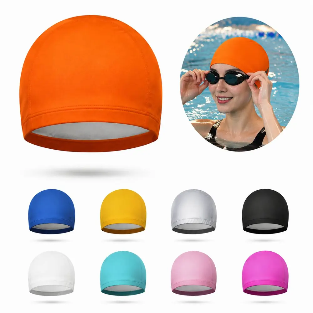 Waterproof Soft Polyurethane Swimming Cap for Hair 2