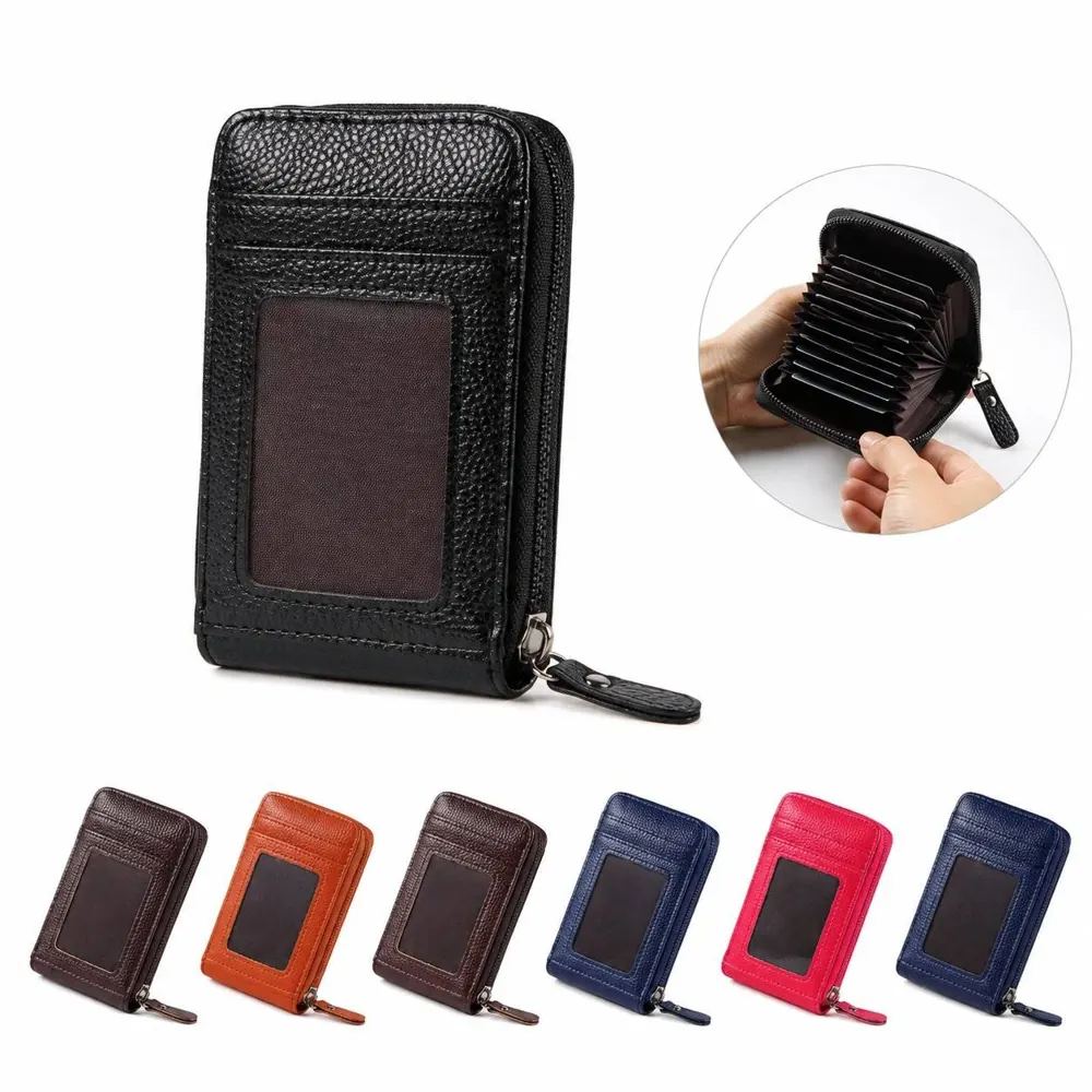 RFID Blocking Slim Card Holder with Secure Zip Closure 2