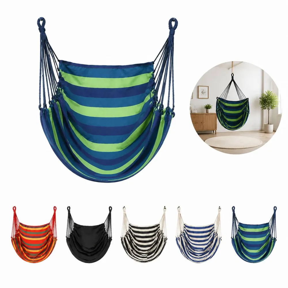Hanging Canvas Swing Seat for Indoor Outdoor Relaxation 2