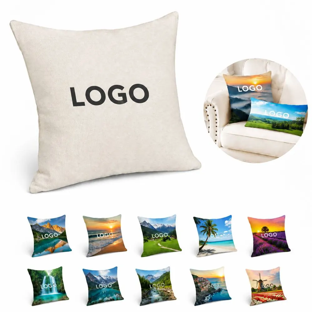 Soft Breathable Linen Cushion Cover with Hidden Zipper
