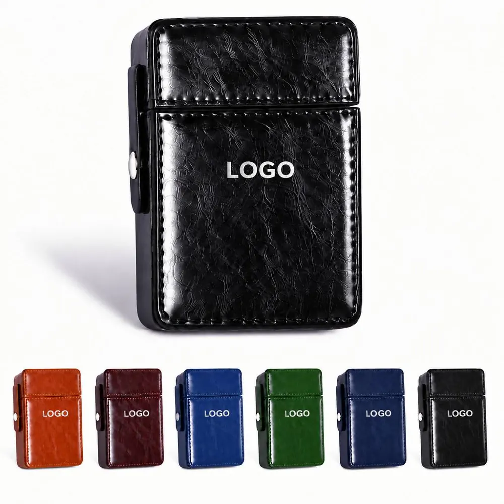 PU Cigarette Case with Snap Lid Compact Travel Storage