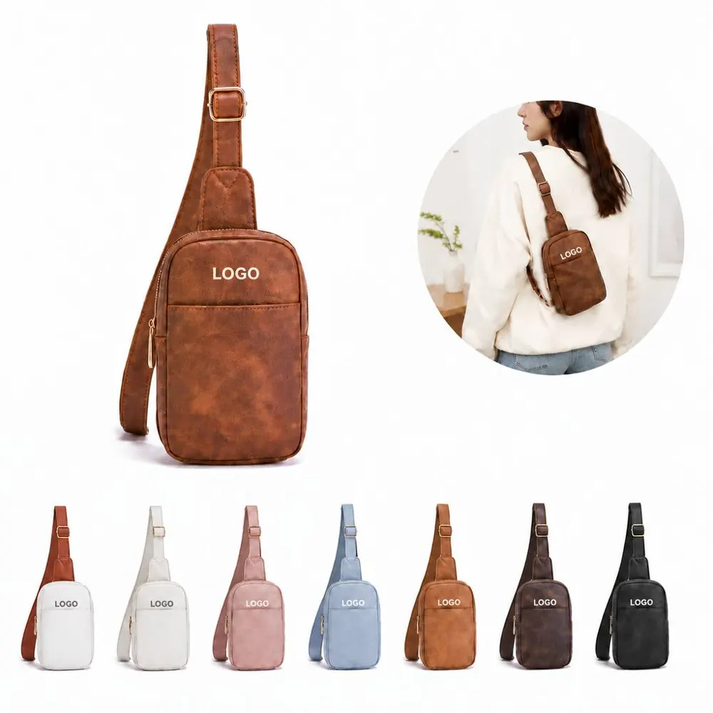 Adjustable Crossbody Waist Pack with Zippered Pockets