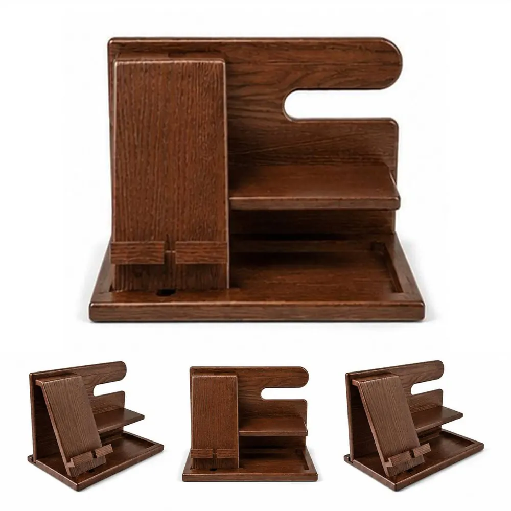 Wooden Desktop Organizer Shelf for Office Supplies 2